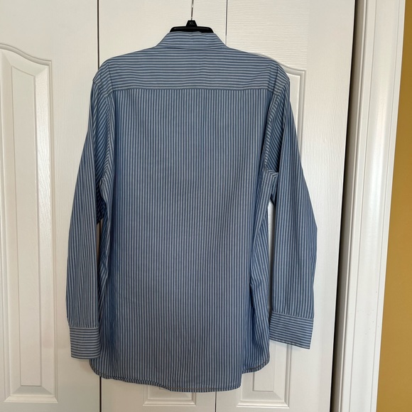 Timberland button down long sleeve shirt blue and white mens medium - Picture 7 of 9